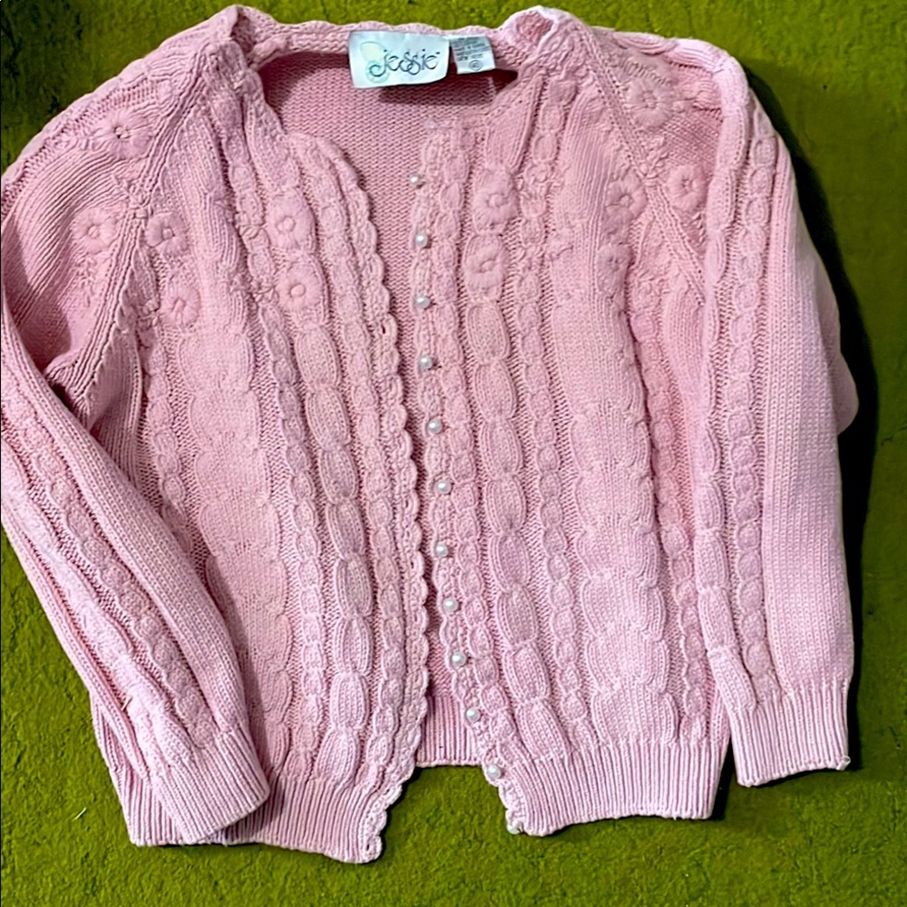 Vintage Pink Cable Knit Sweater